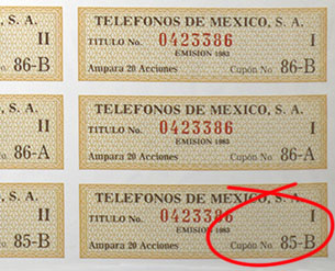 Acciones de Telmex Amarillas